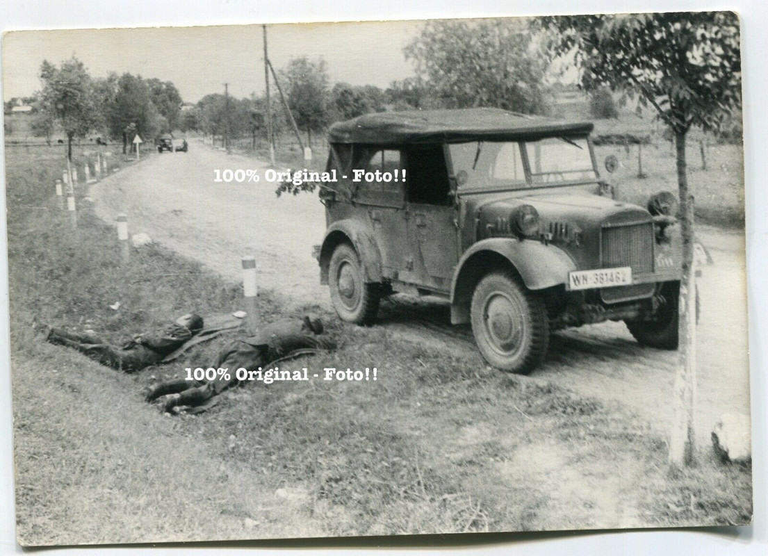 Foto WH PKW Jeep SdKfz LKW Soldaten Kübelwagen