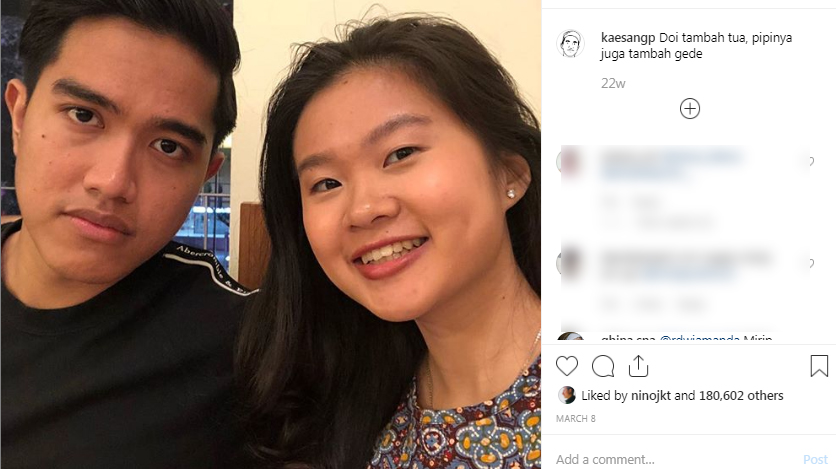 Unggahan Kaesang untuk Felicia 