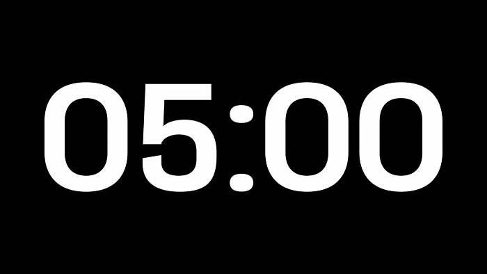 Cuenta Regresiva Destello de 5 Minutos con Fondo Transparente 4K
