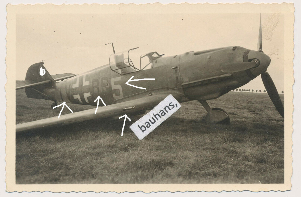Flugzeug Messerschmitt Bf 109 Kennung, Feldflugplatz (3518a)