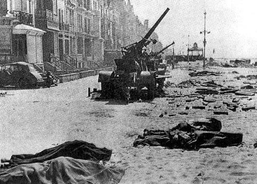 Un QF de 76,2 mm abandonado en Dunkerque Un QF de 76,2 mm abandonado en Dunkerque