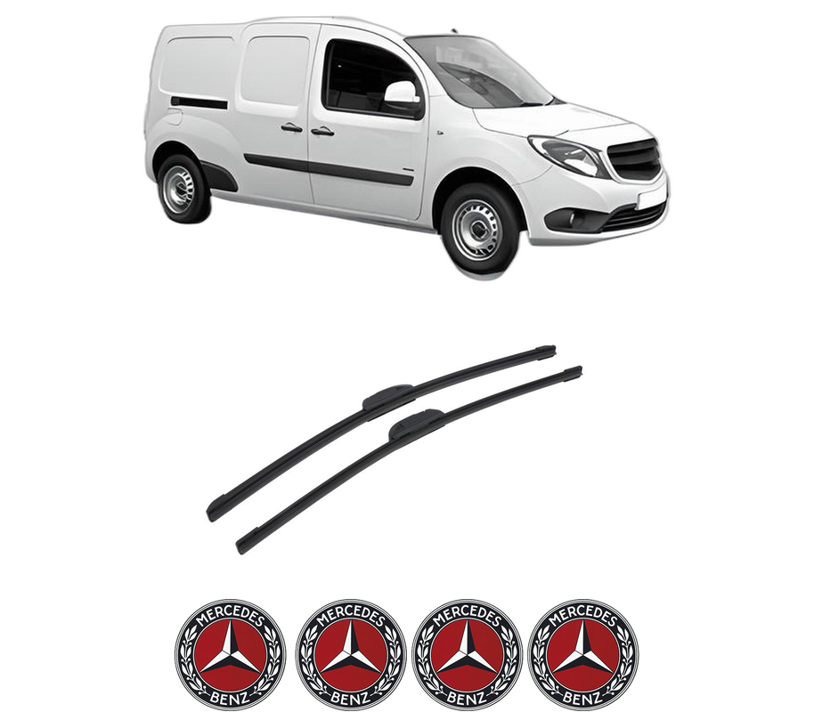 Set stergatoare auto MERCEDES-BENZ CITAN Box Body/MPV (W415) din 2012-2021, pentru parbriz auto, 2 bucati, Bosch Aerotwin Retrofit, din cauciuc siliconat rezistent, 4 Stickere Auto MERCEDES-BENZ