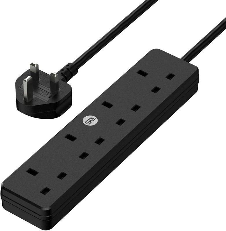 SLx 2m 4 Way Extension Lead Black