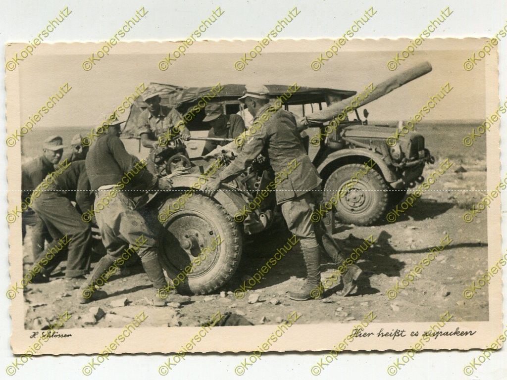 Foto, Kriegsberichter H.Schlösser, DAK, PAK hier heißt es zupack