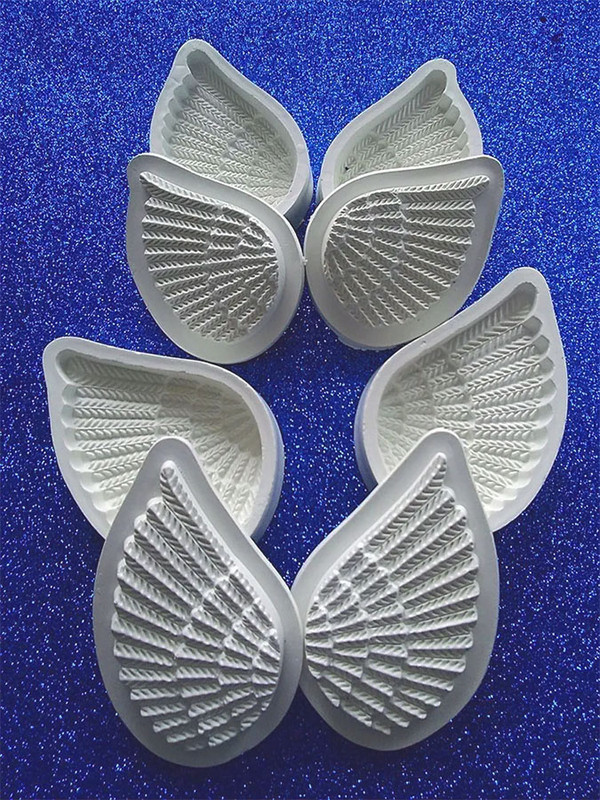Termoforma plástica alas de ángel 6cm molde usable en porcelanicrón