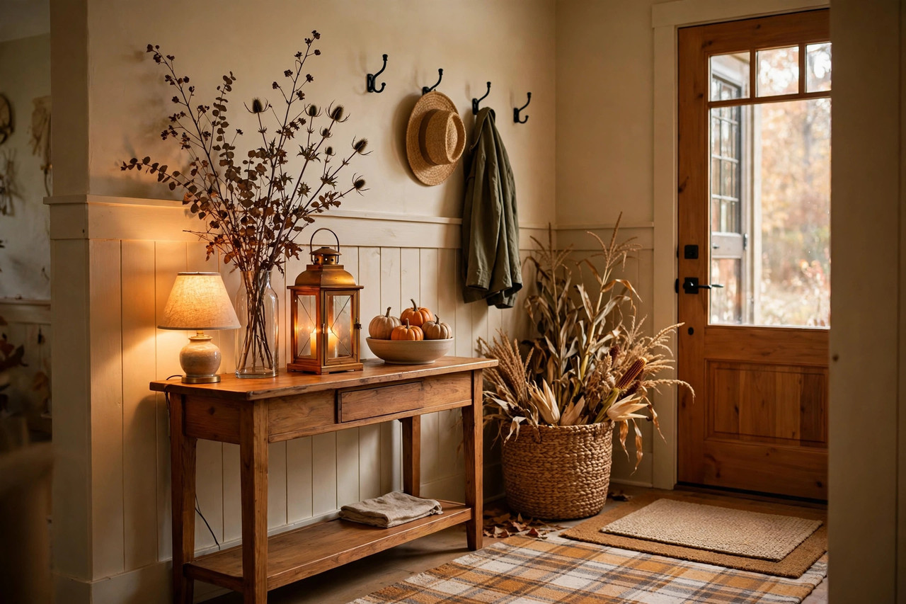 12 Fall Entryway Styling Ideas (Warm Welcome Inside)