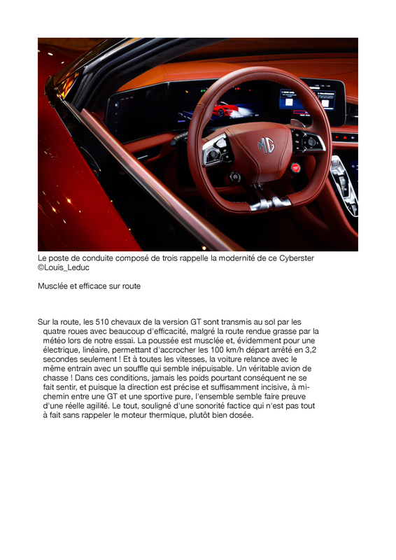 MG Cyberster essai (glissés)