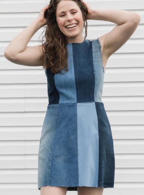 Upcycled Denim Dress