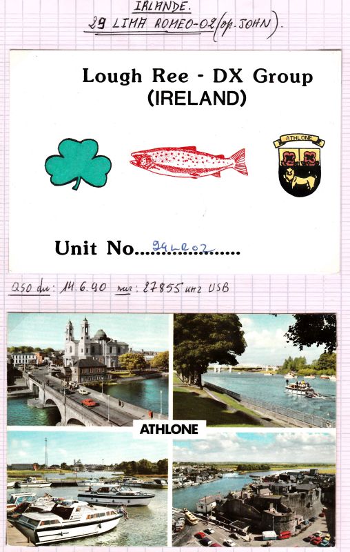 QSL 27 Mhz IRLANDE QSL-27-IRLANDE-29-LR02-06-90