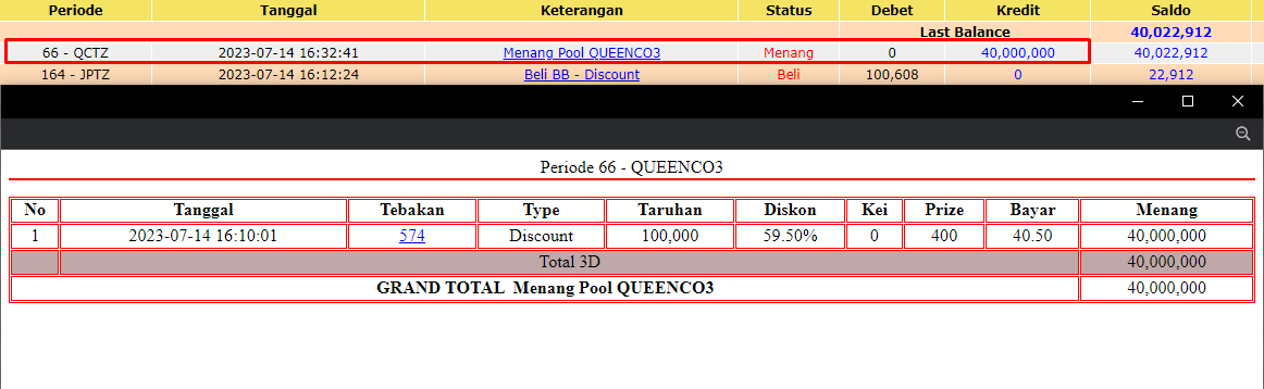 Bukti JP togel hari ini