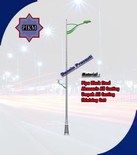 Tiang Lampu Pju Bulat Dan Dekoratif