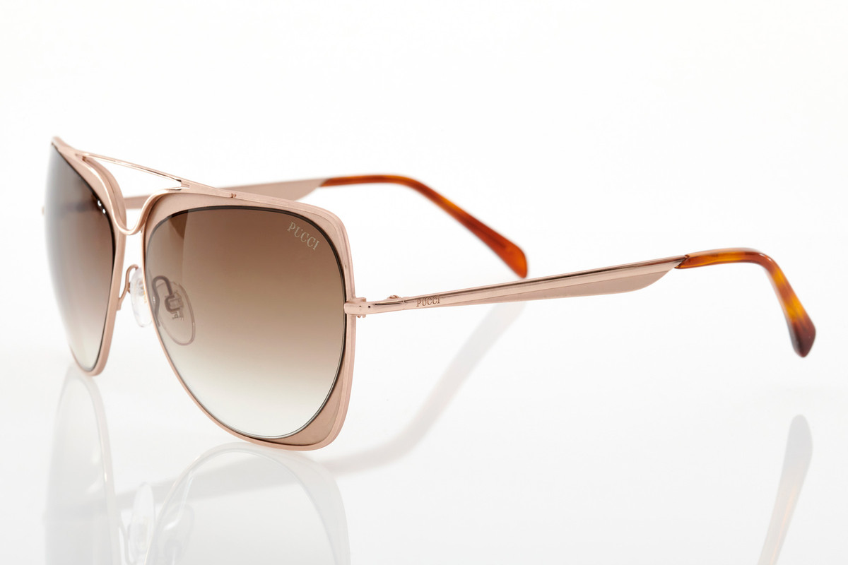Emilio Pucci Brown Designer Sunglasses Sunglasses Emilio Pucci PU63 Jackie Kennedy Sunglasses main image 3