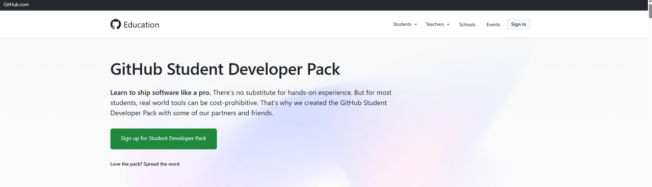GitHub Student Developer Pack