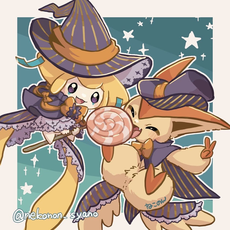 jirachi-and-victini-pokemon-drawn-by-nek