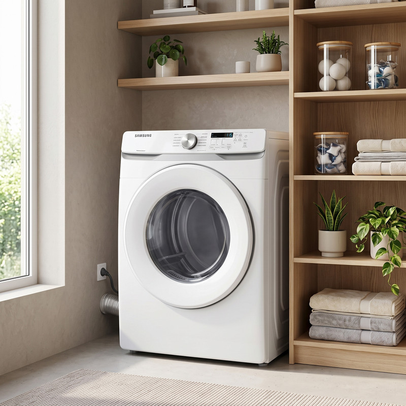Secadora de ropa a gas Samsung de 20 kg de carga frontal con panel digital superior