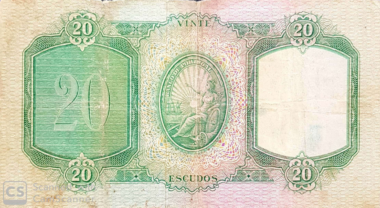 20 Escudos Chapa 6 1949 Trás