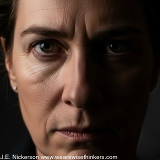 
Close-up of a person’s face showing inner conflict and doubt, partially shadowed to reflect moral tension and difficult choices.
