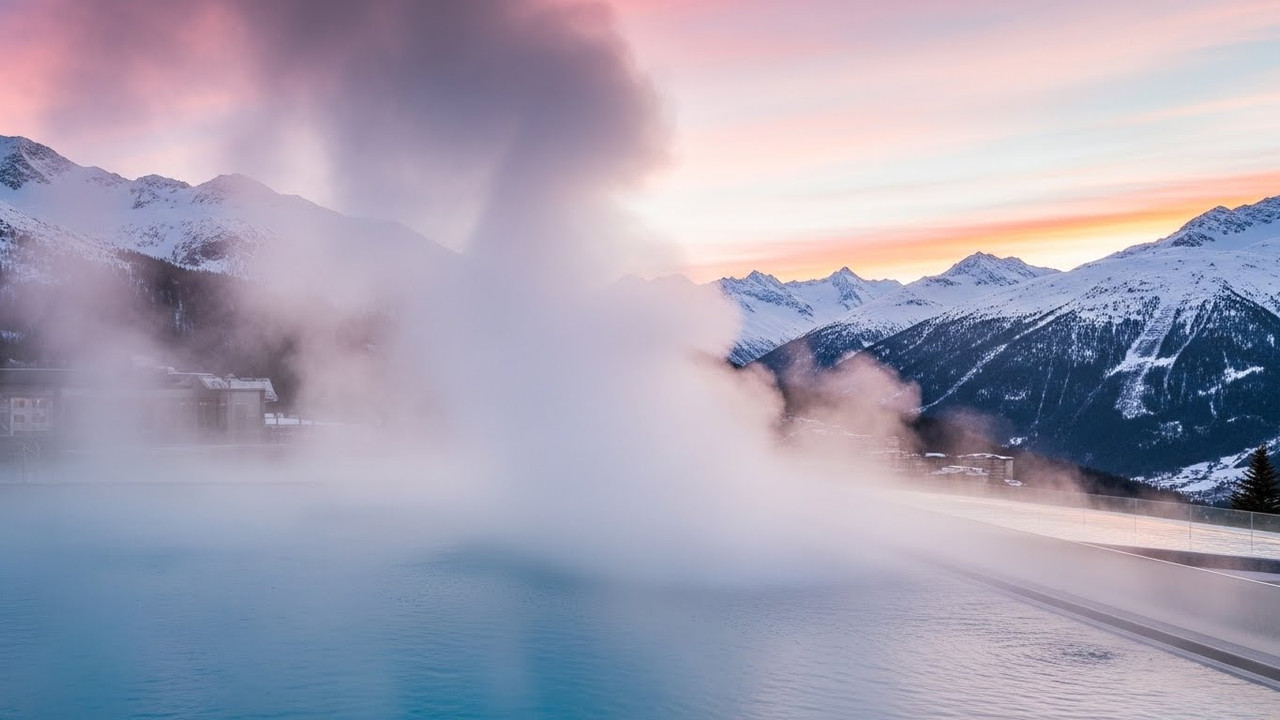 Vista panorâmica do quarto com os Alpes suíços