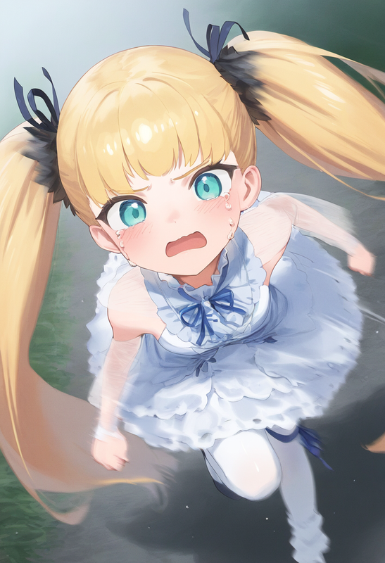 1girl, mikozin, NDGD, ohlia, {kobayashi ritz}, reoen, tsundere, from above, aqua s-1575635515 (1)