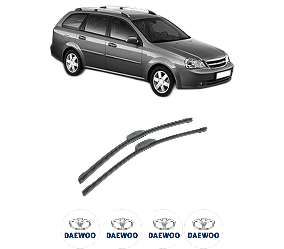 Set stergatoare auto DAEWOO NUBIRA Wagon (J100) din 1997-2000, pentru parbriz auto, 2 bucati, Bosch Aerotwin Retrofit, din cauciuc siliconat rezistent, 4 Stickere Auto DAEWOO