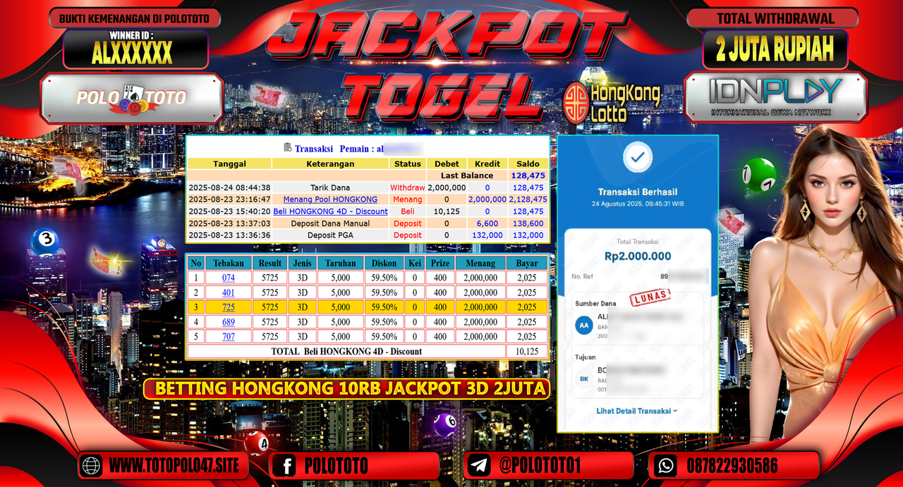 POLOTOTO JACKPOT TOGEL HONGKONG LOTTO Rp.2.000.000,-