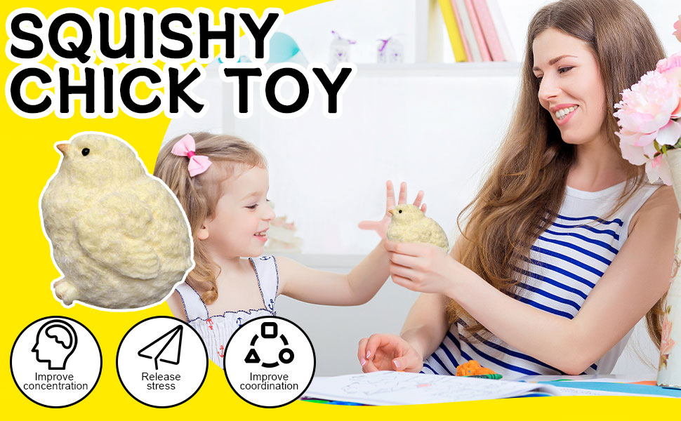 Pui Squishy Handmade cu Silicone Ultra Moale Jucarie Anti-Stres & Senzoriala
