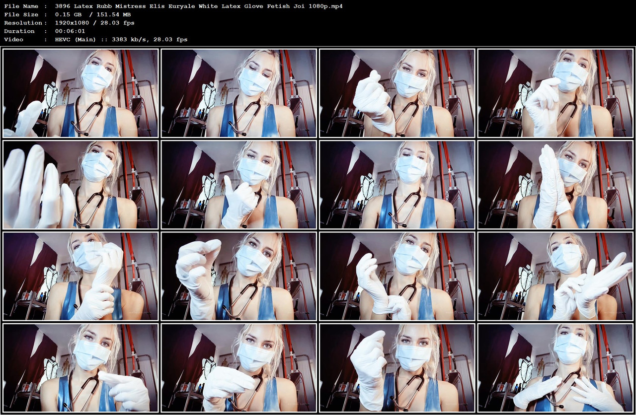 3896 Latex Rubb Mistress Elis Euryale White Latex Glove Fetish Joi 1080p mp4
