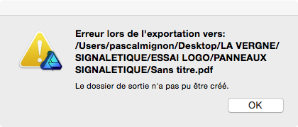 message erreur