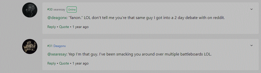 Deagon admitting he's tearshitdown