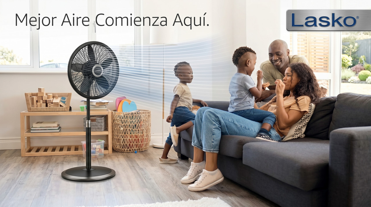 Abanico de pedestal Lasko de 16 pulgadas color negro