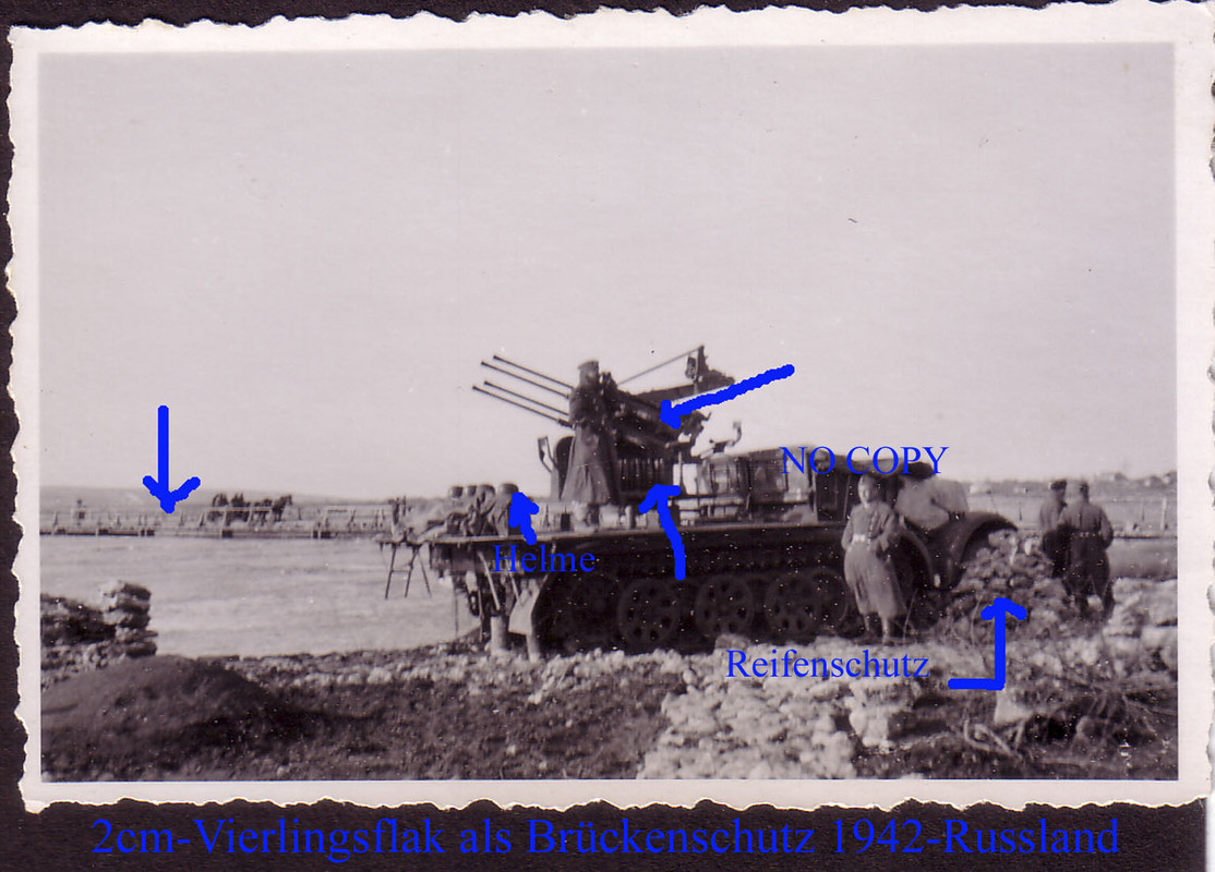 Vierlingsflak als Brückenschutz,Wehrmacht,Luftwa