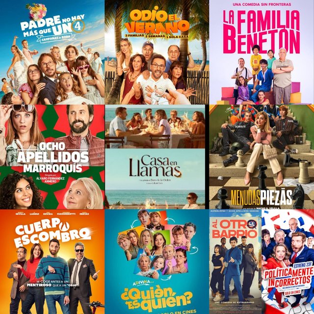 LAS 10 COMEDIAS ESPAÑOLAS MÁS TAQUILLERAS DEL AÑO 2024