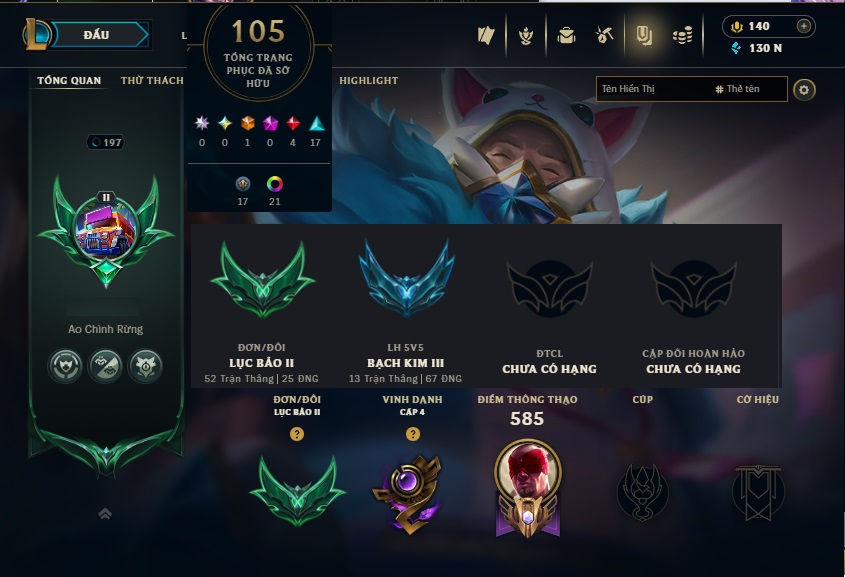 Acc LMHT # - Khung Lục Bảo