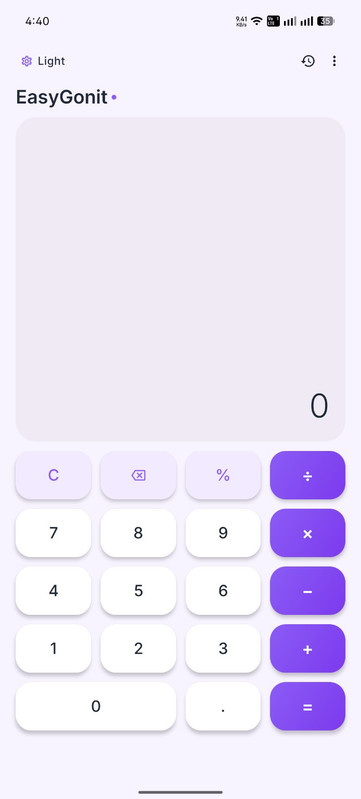 EasyGonit Light Mode Screenshot