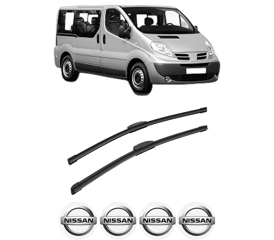 Set stergatoare auto NISSAN PRIMASTAR Bus (X83) din 2001-2008, pentru parbriz auto, 2 bucati, Bosch Aerotwin Retrofit, din cauciuc siliconat rezistent, 4 Stickere Auto NISSAN