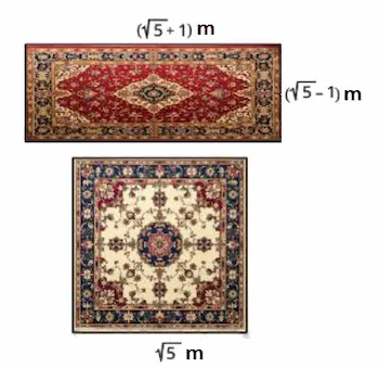 Two carpets, one rectangular and one square, for comparison. By Math Egypt - Mr. Ayman Hassan (سجادتان، واحدة مستطيلة والأخرى مربعة، للمقارنة. بواسطة ماث إيجيبت - مستر أيمن حسن)