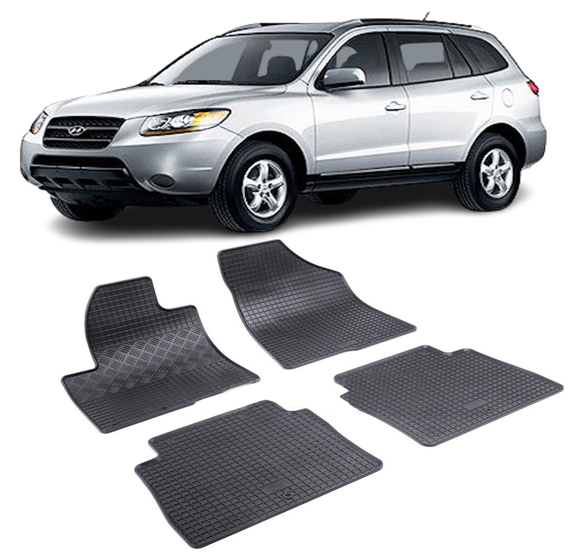 Set 4 covorase Hyundai Santa Fe 2006-2010, din cauciuc 100%, compatibile cu autoturismul HYUNDAI Santa