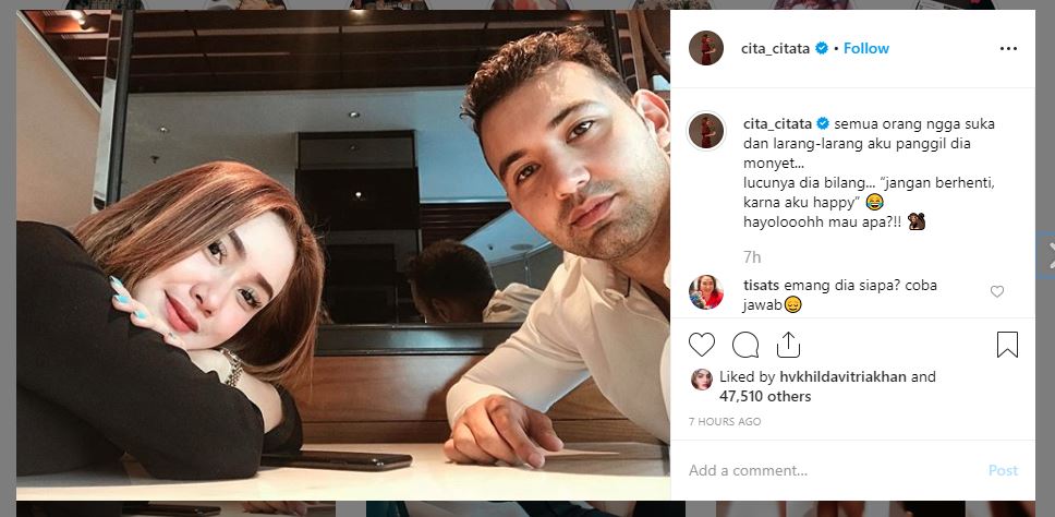 Unggahan di instagram Cita Citata