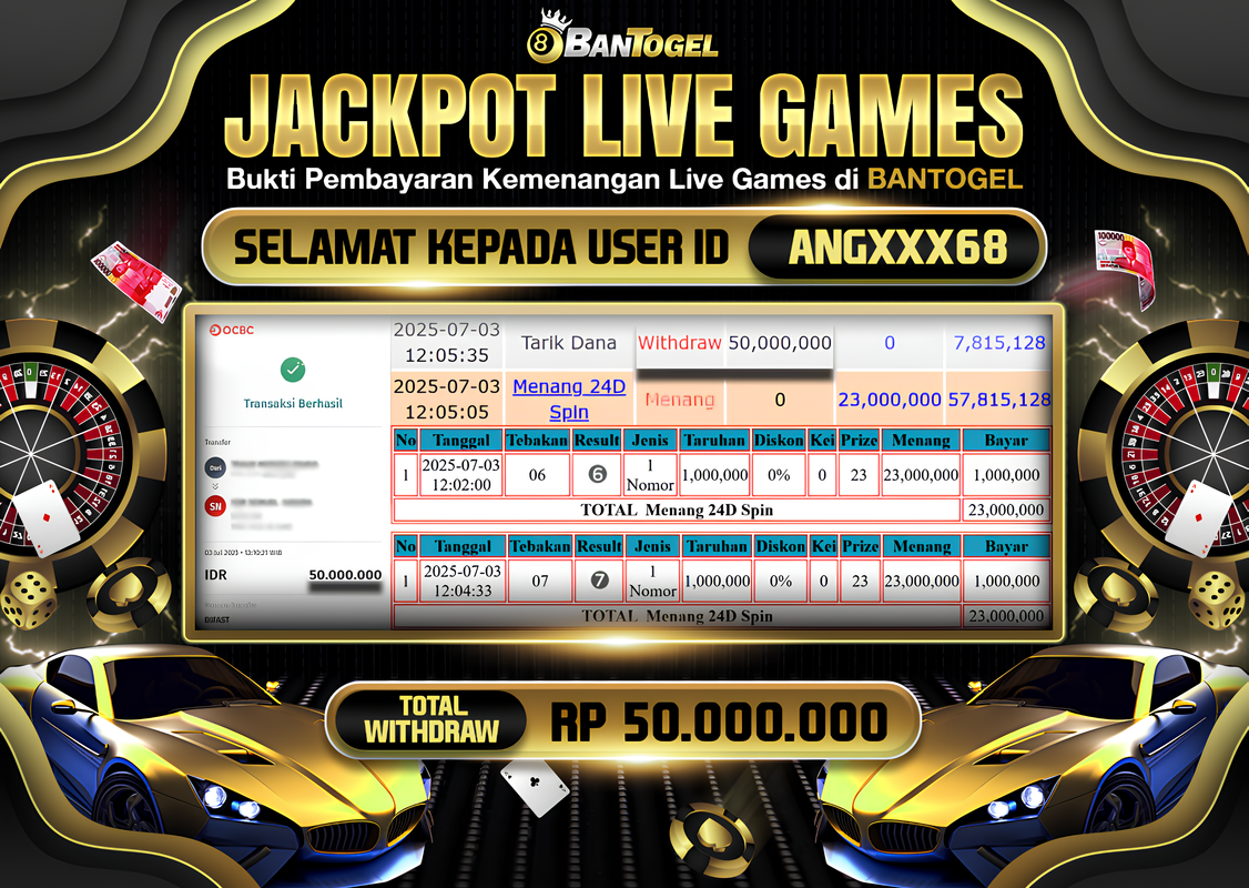 BUKTI JACKPOT LUNAS BANTOGEL