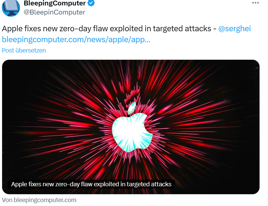Apple Sicherheitsupdates