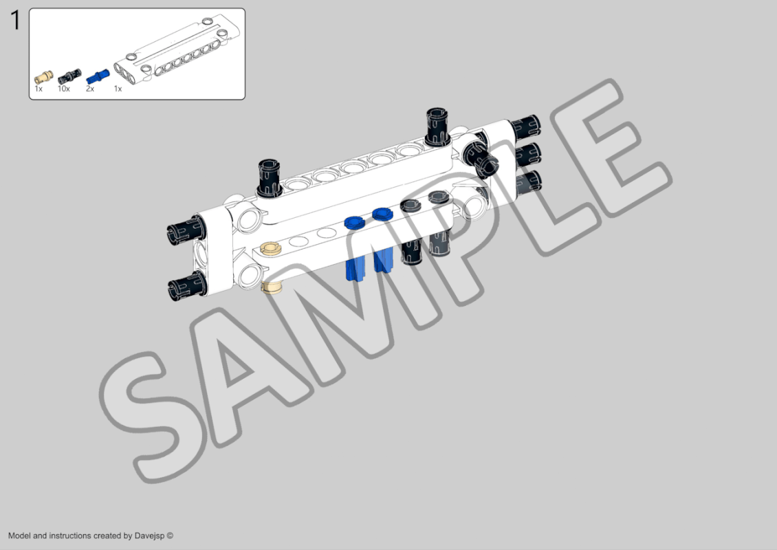 Lego Technic MOC David Brown 885 Tractor pdf building instructions sample preview