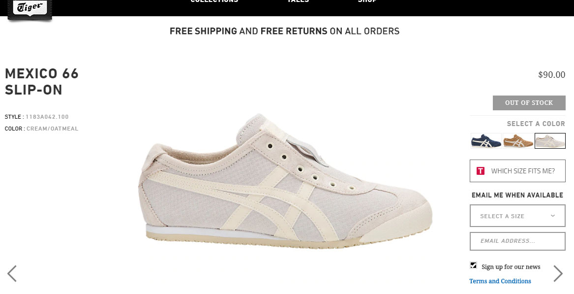 Sepatu Onitsuka Tiger Mexico 66 Slip On