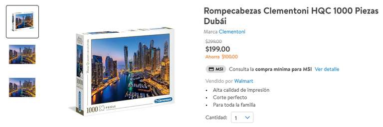 Walmart: Rompecabezas Clementoni 1000 piezas a menos de $200, varios modelos 
