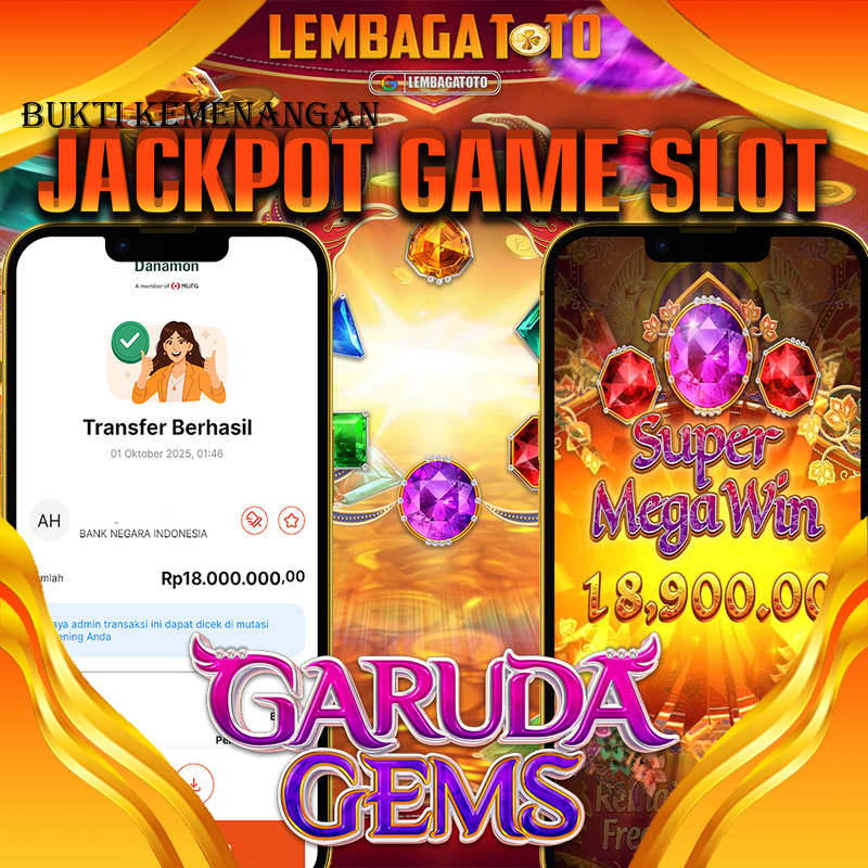 BUKTI JACKPOT 02 OCTOBER LEMBAGATOTO GARUDA GEMS Rp.18.000.000,- LUNAS