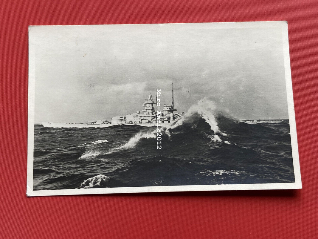 Foto, AK, Deutsches Schlachtschiff in schwerer See, 1942, Feldpost (GK)50755