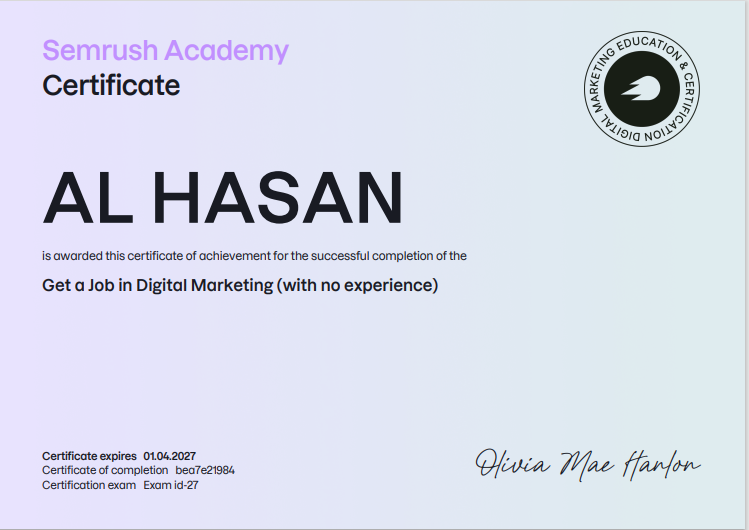 Certification 1