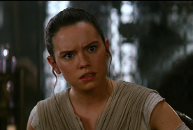 Rey being visibly upset at Finn