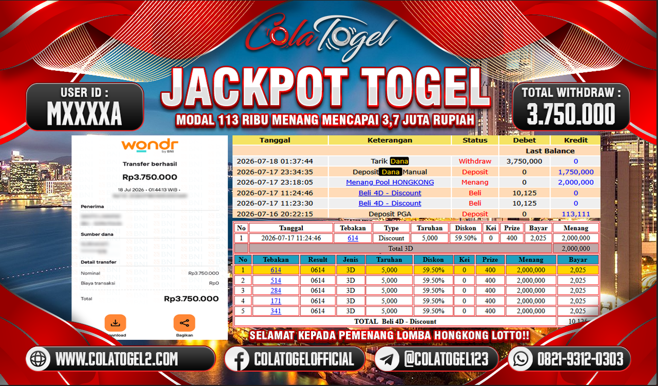 JACKPOT HONGKONG LOTTO!!