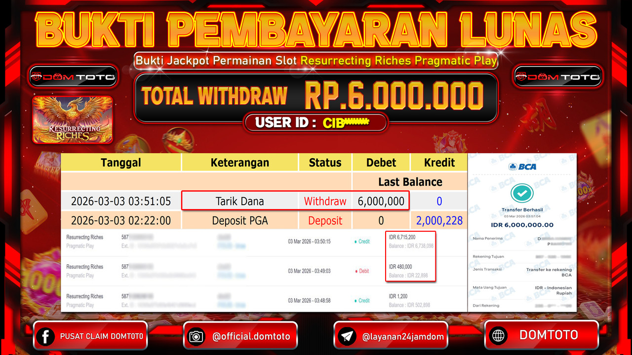 JACKPOT SLOT Resurrecting Riches Pragmatic Play 03MARET 2026
