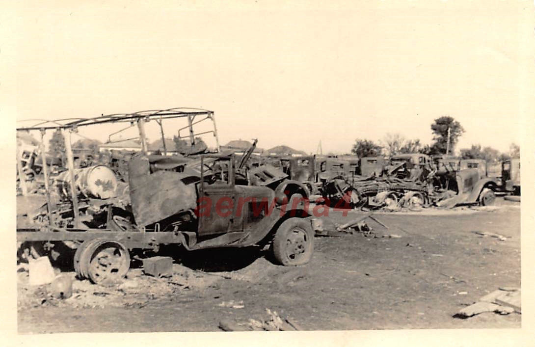 Zerstörte russ. LKW nach Schlacht bei Orshiza Uk